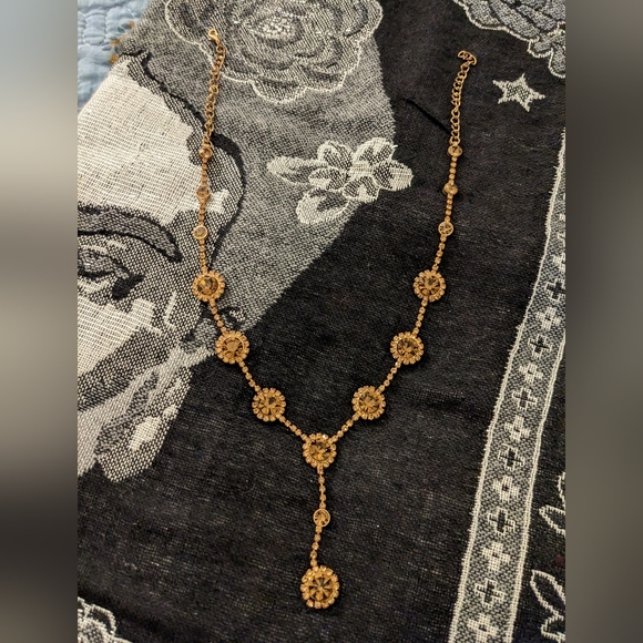 Gold plated necklace with tourmaline stones - Picture 3 of 5